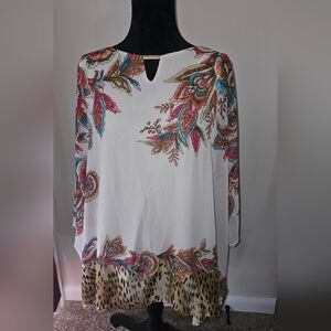 JM Collection Women's Plus Size 3X Poncho Blouse Shirt